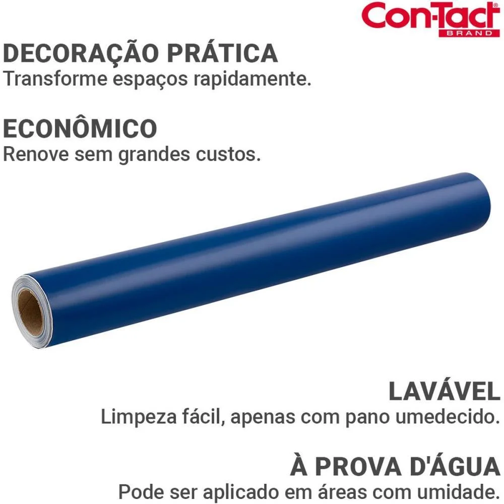 Contact Liso 45Cmx10M Brilho Azul Contact (Rolo) - imagem 2