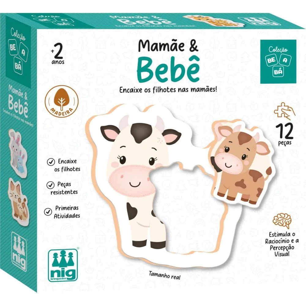 Brinquedo Educativo Be A Ba Mamae E Bebe Nig Brinquedos (Unidade) - imagem 2