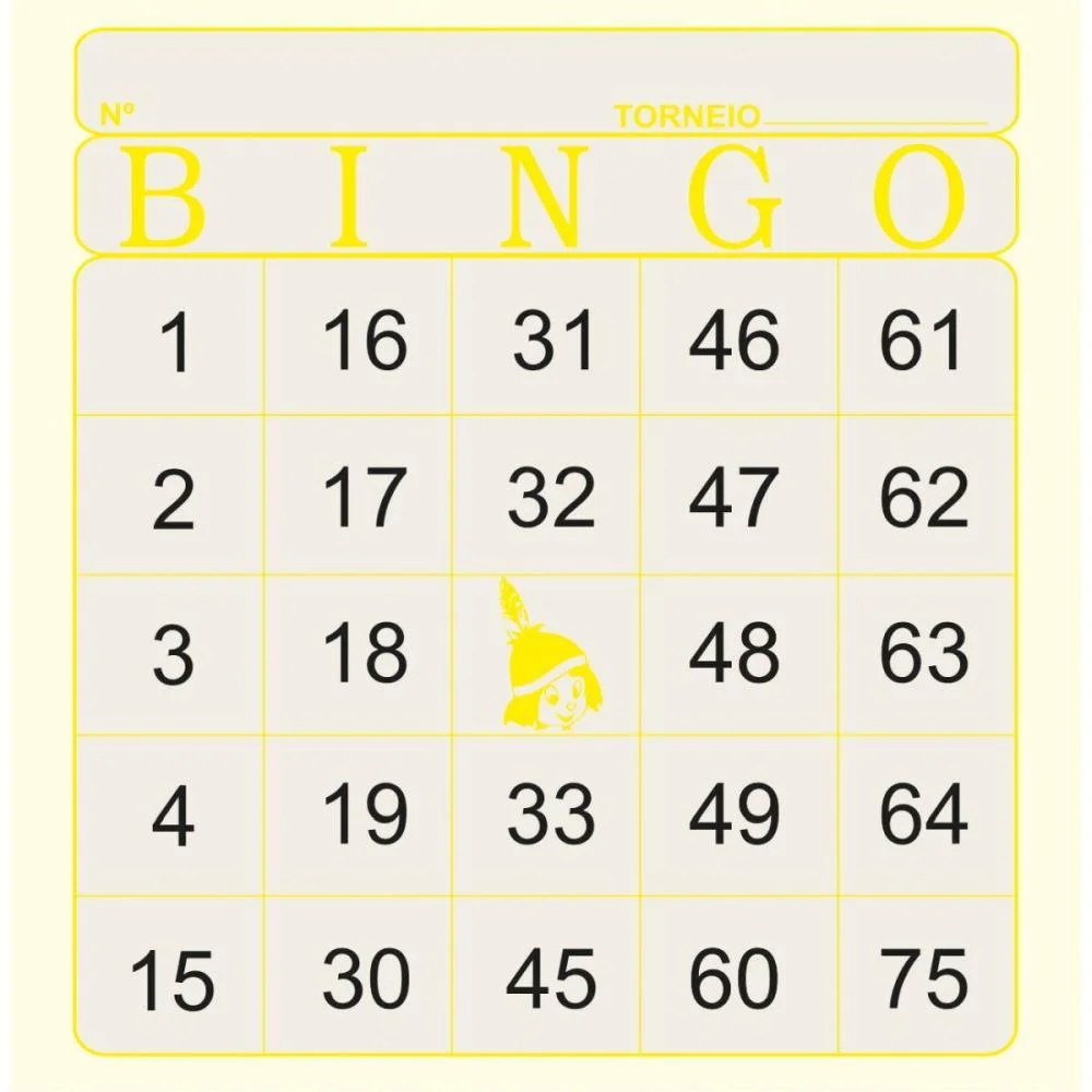 Bloco Para Bingo Amarelo 120X108Mm 100F Jornal Tamoio (Pct.c/15) - imagem 5