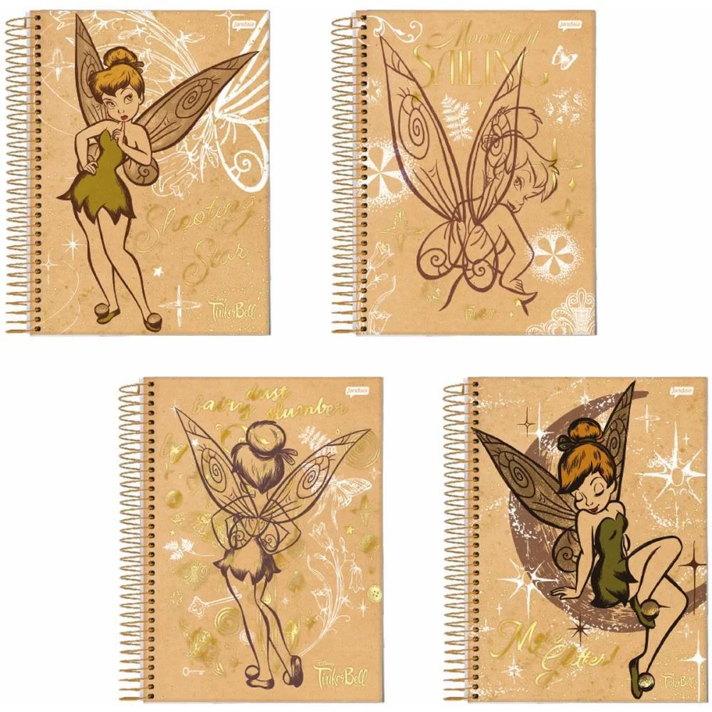 Caderno 10X1 Capa Dura Tinker Bell Kraft 160Fls. I.a Jandaia (Pct.c/04) - imagem 13