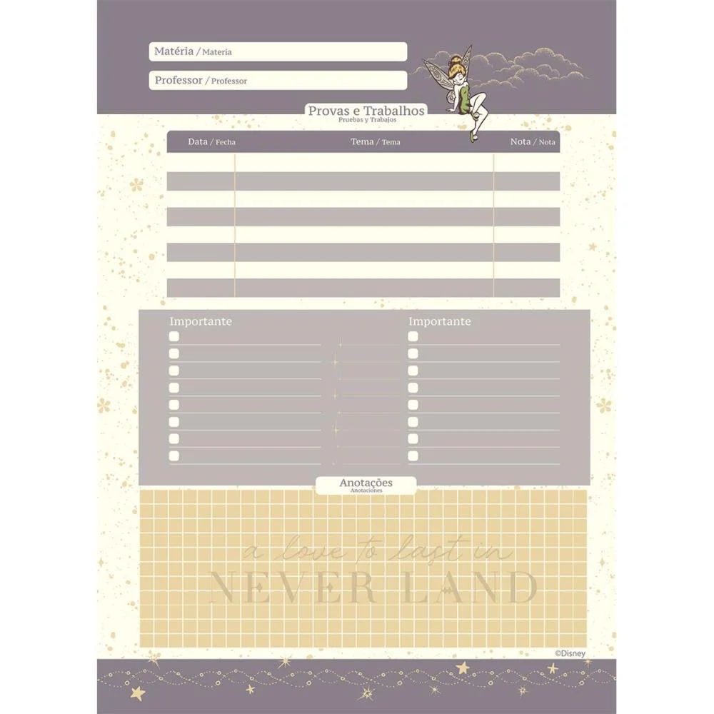 Caderno 10X1 Capa Dura Tinker Bell Kraft 160Fls. I.a Jandaia (Pct.c/04) - imagem 10