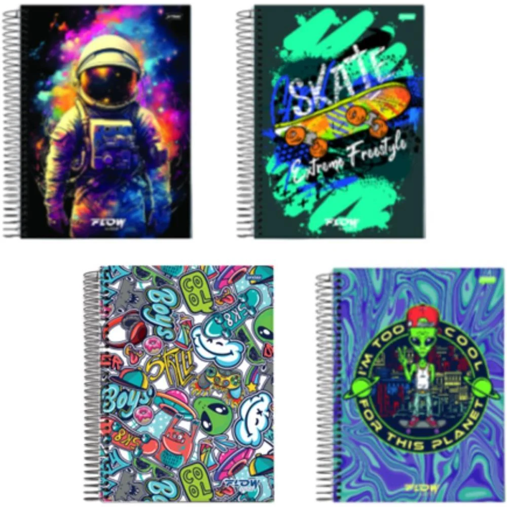 Caderno Espiral 1/4 Capa Dura Flow 80Fls. Jandaia (Pct.c/05) - imagem 3