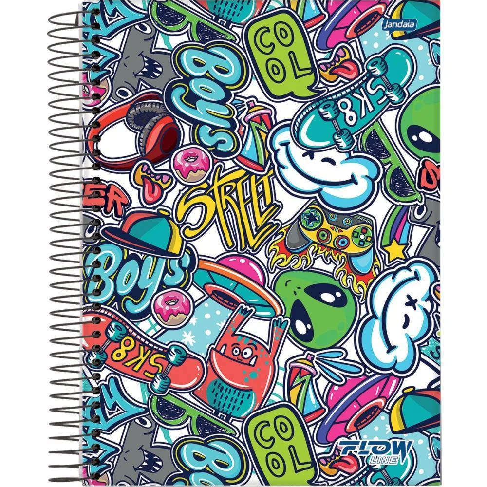 Caderno Espiral 1/4 Capa Dura Flow 80Fls. Jandaia (Pct.c/05) - imagem 4