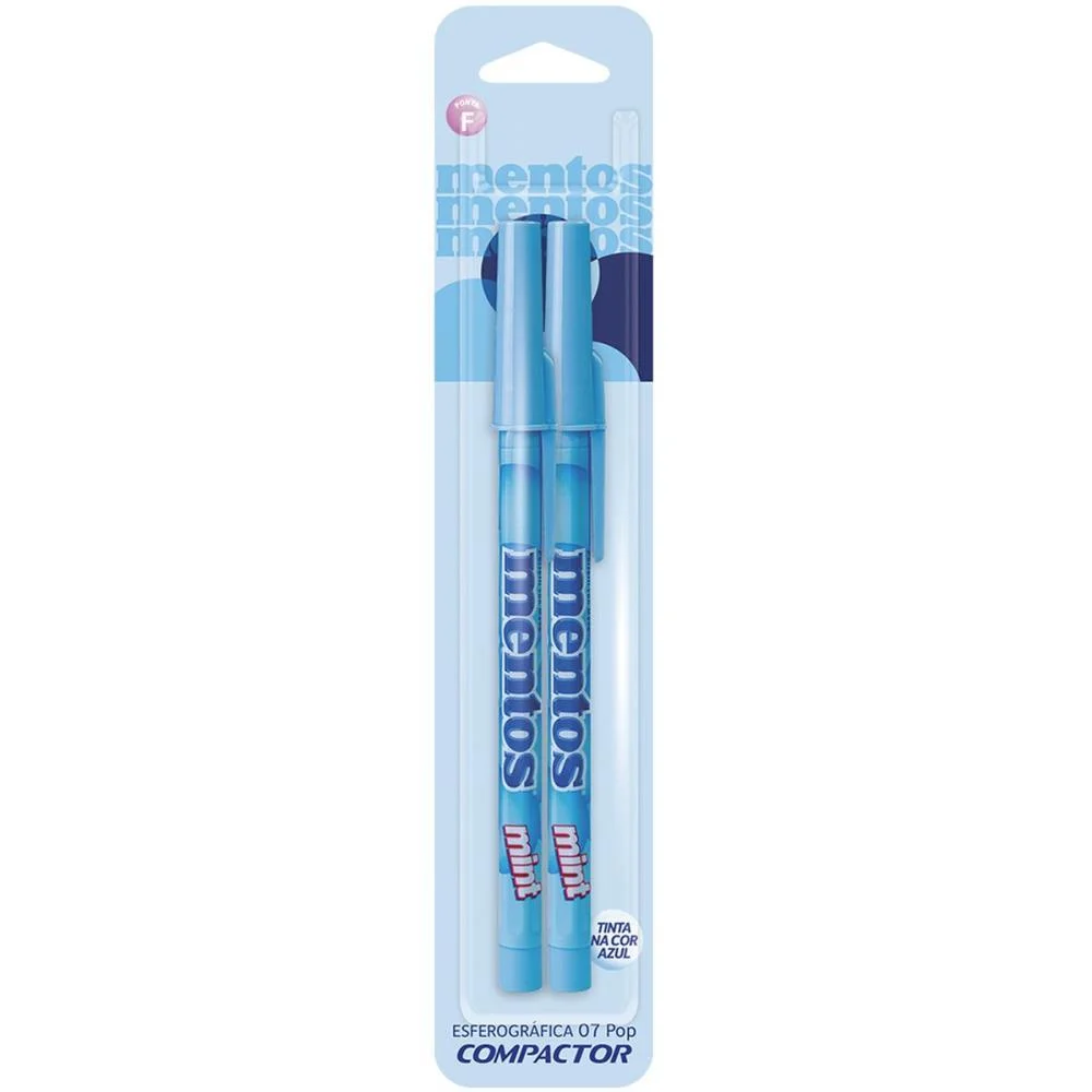 Caneta Esferografica Mentos Pop 0.7Mm F.azul Bl.c/2 Compactor (Cx.c/10) - imagem 3