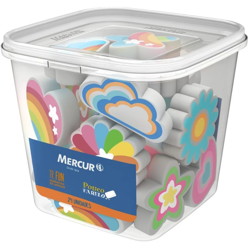 Borracha Decorada Tr Fun Formas Sortidas Mercur (Pote-24) - imagem 2