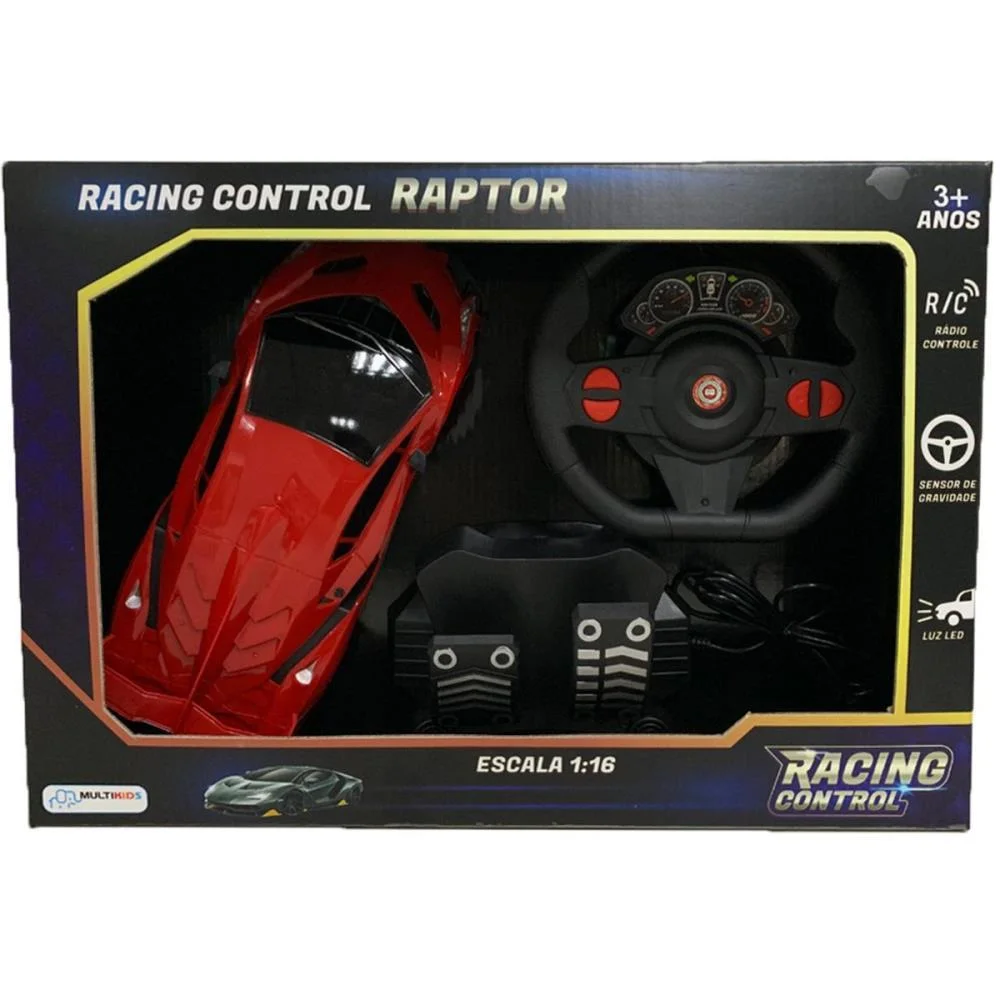 Carrinho Controle Remoto Racing Control Raptor Vermelho Multikids (Unidade) - imagem 4