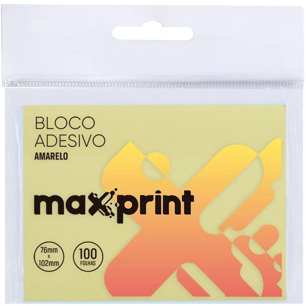 Bloco De Recado Autoadesivo 76X102Mm Amarelo 100Fls Maxprint (Unidade) - imagem 2