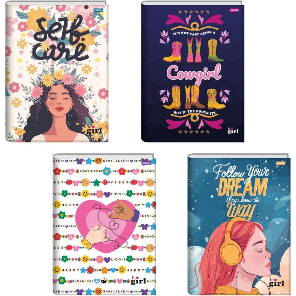 Caderno Brochura 1/4 Capa Dura It Girl 96Fls. Jandaia (Pct.c/05) - imagem 2