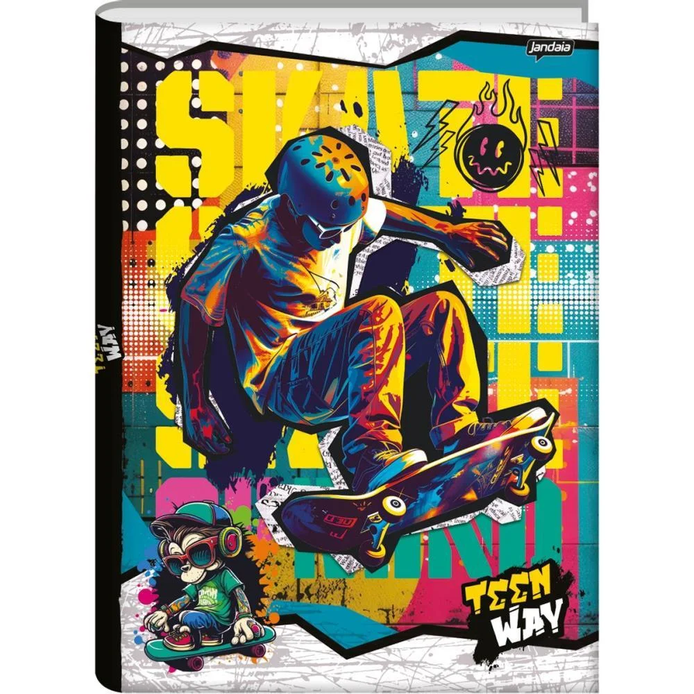 Caderno Brochura 1/4 Capa Dura Teen Way 96Fls. Jandaia (Pct.c/05) - imagem 4