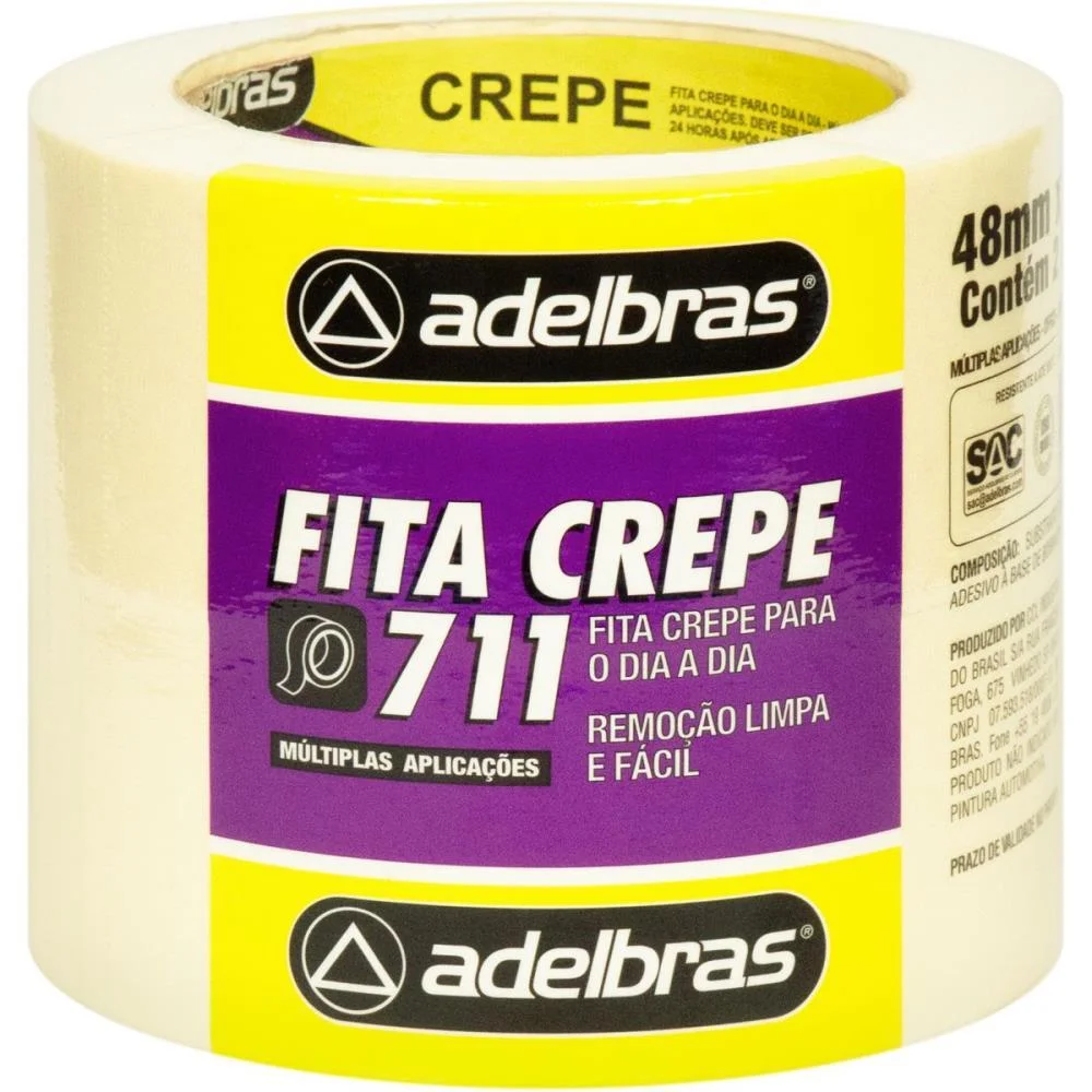Fita Crepe 711 Crepe 48Mmx40M Adelbras (Pct.c/02) - imagem 3