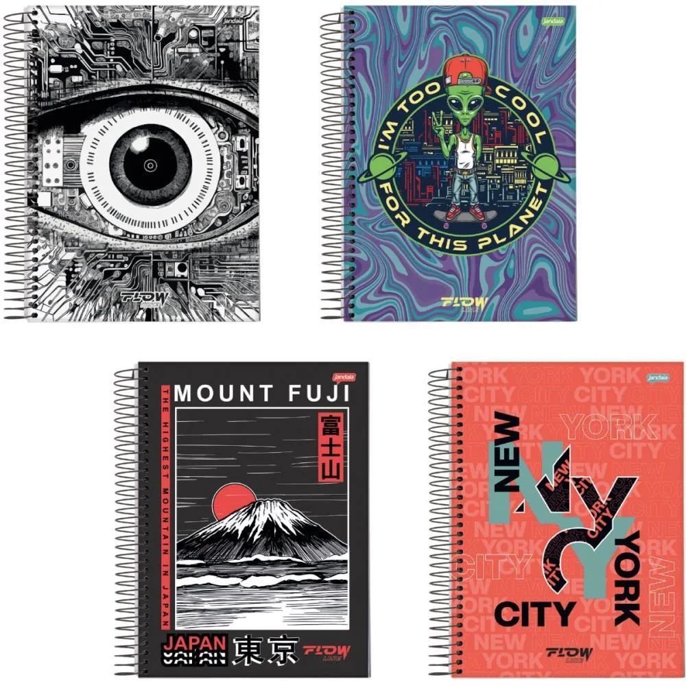 Caderno 15X1 Capa Dura Flow 240Fls. Jandaia (Pct.c/02) - imagem 2