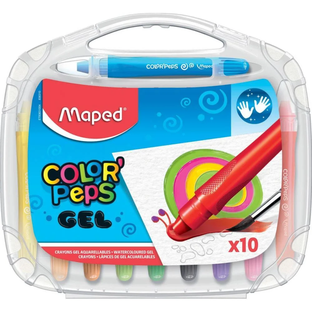 Giz De Cera Fino Gel Retr.color Peps Aquar 10 C Maped - imagem 3