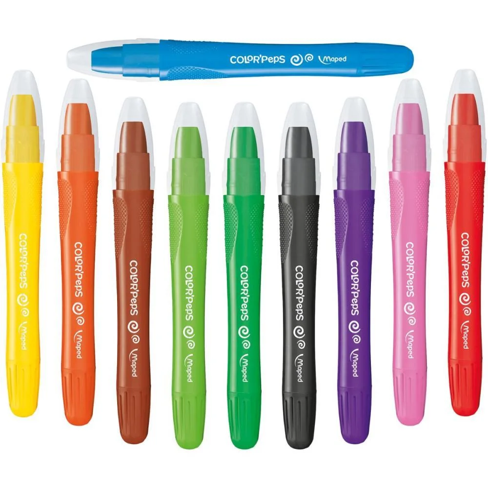 Giz De Cera Fino Gel Retr.color Peps Aquar 10 C Maped - imagem 4