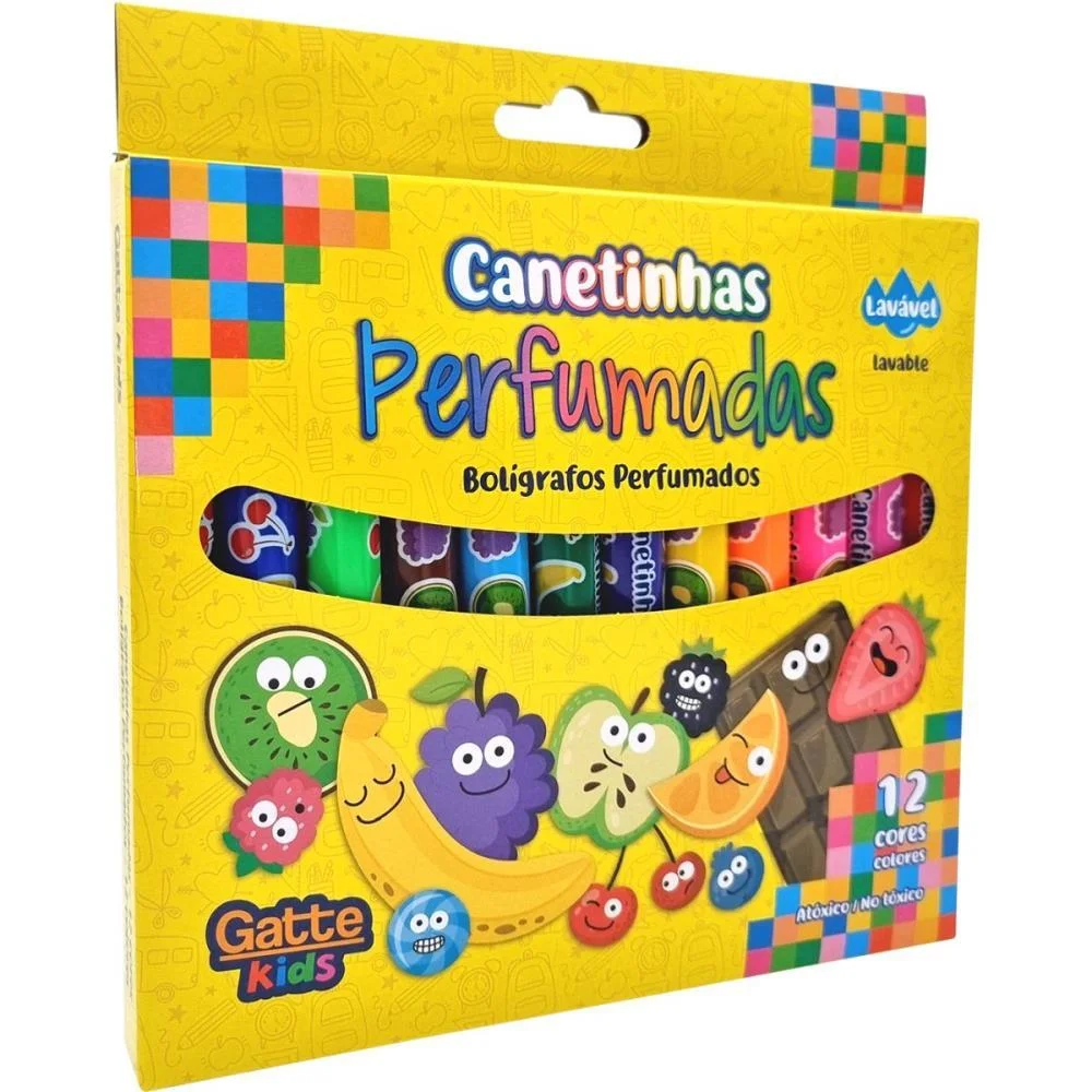 Caneta Hidrografica Hidrocor Cheiro De Fruta 12Cor Make+ (Estojo) - imagem 2