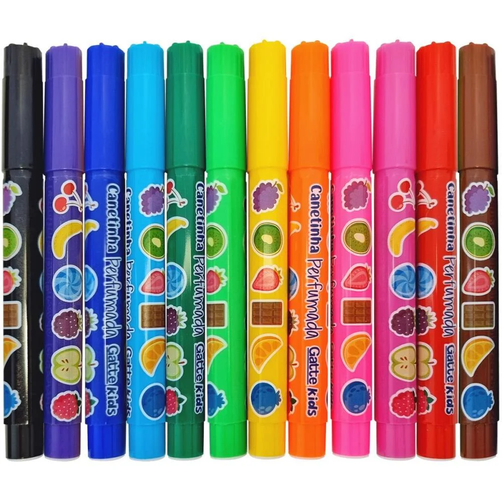 Caneta Hidrografica Hidrocor Cheiro De Fruta 12Cor Make+ (Estojo) - imagem 4