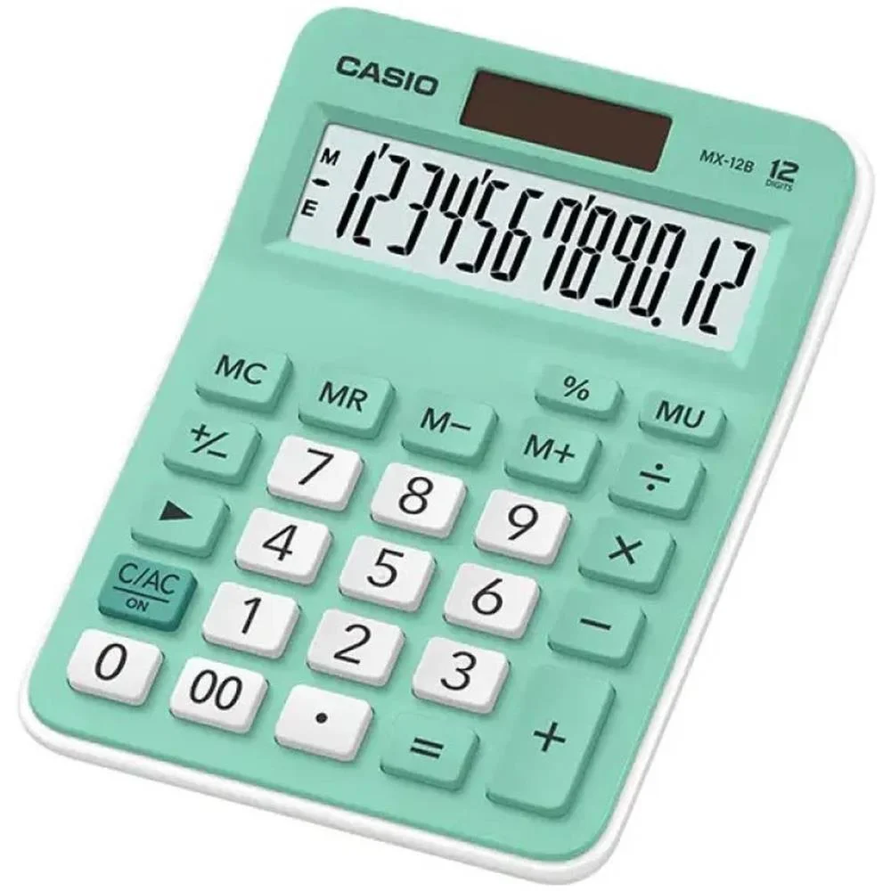 Calculadora De Mesa 12 Dig. Verde Solar/Bateria Casio (Unidade) - imagem 2