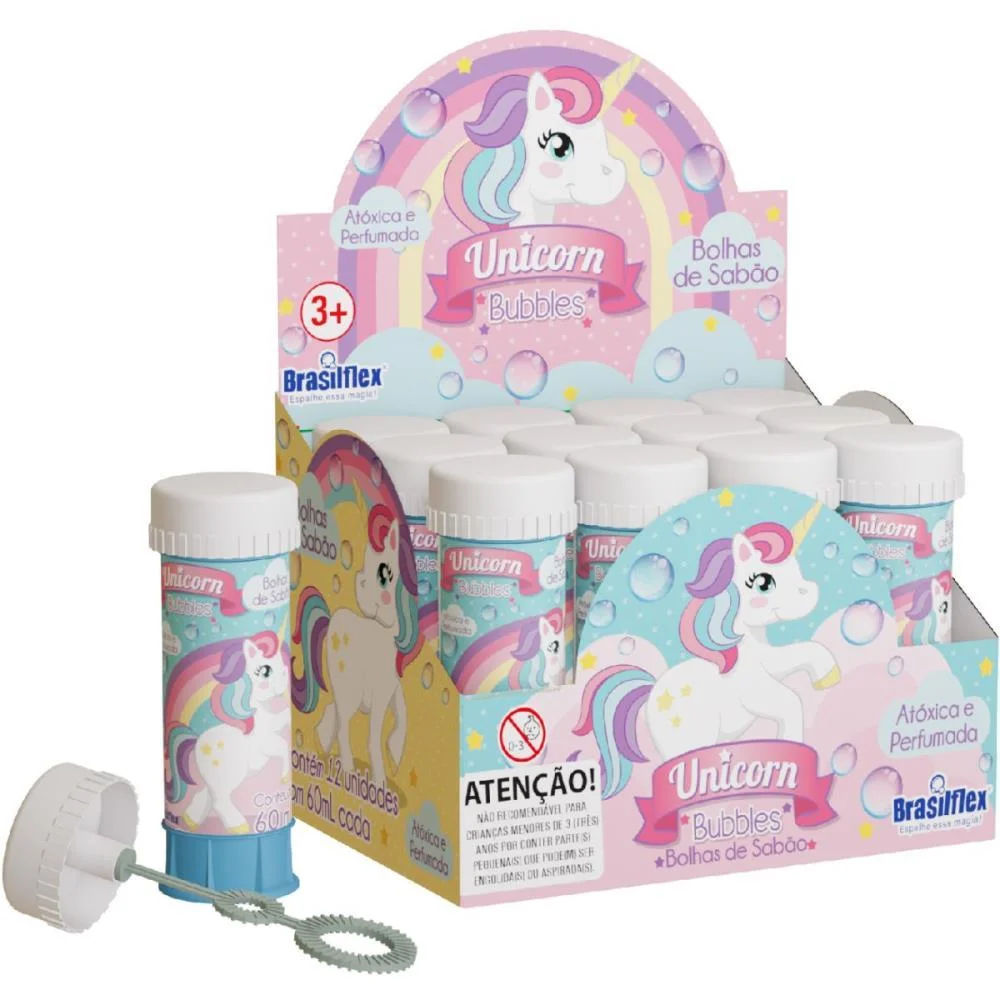 Bolha De Sabao Unicornio 60Ml Brasilflex (Cx.c/12) - imagem 2