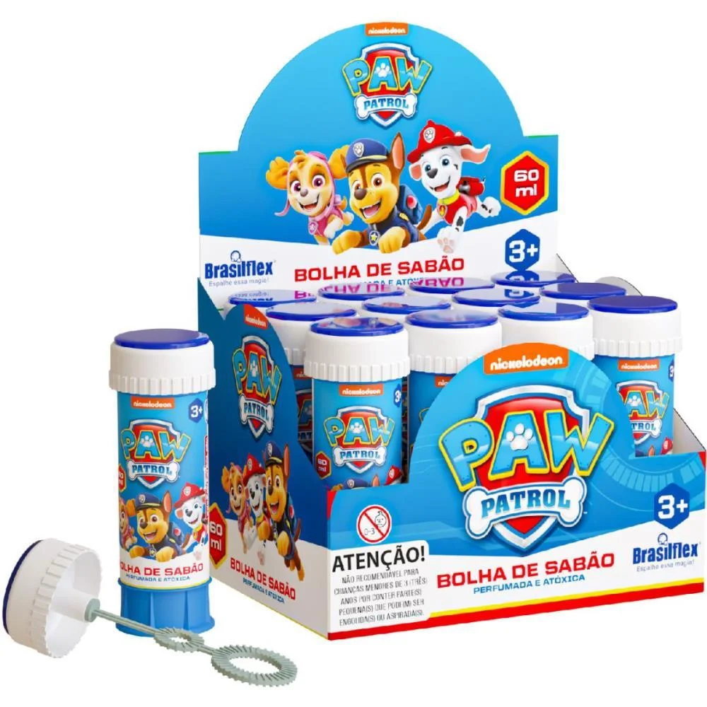 Bolha De Sabao Patrulha Canina 60Ml C/Jogo Brasilflex (Cx.c/12) - imagem 3