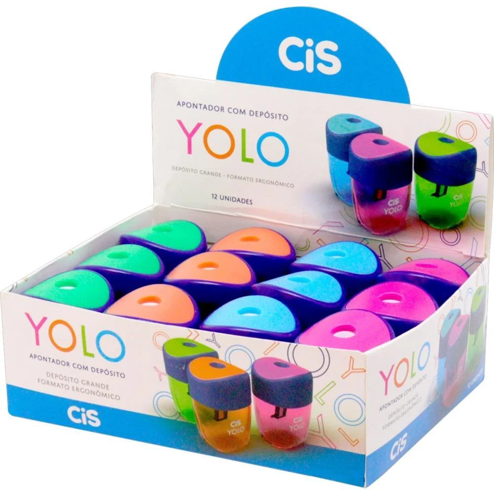 Apontador Com Deposito Cis Yolo 4 Cores Sertic (Dp.c/12) - imagem 3