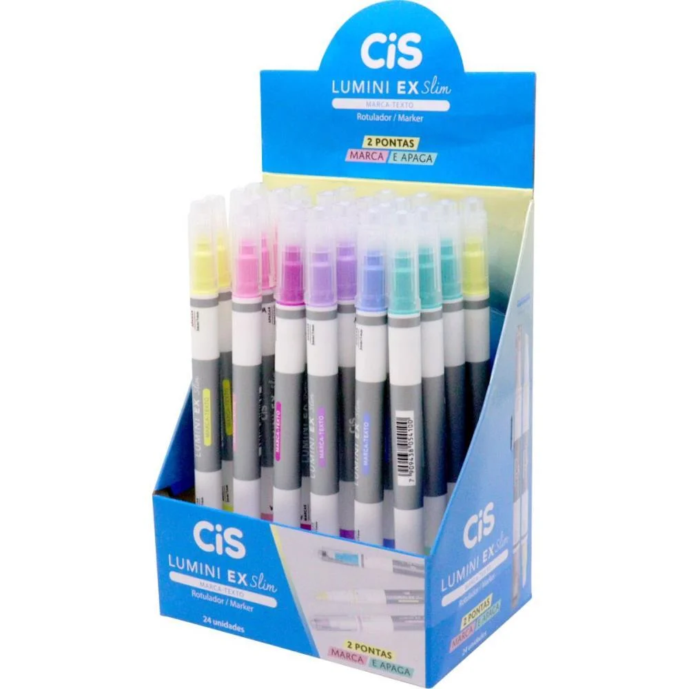 Caneta Marca Texto Cis Lumini Ex Slim Sortidas Sertic (Dp.c/24) - imagem 2