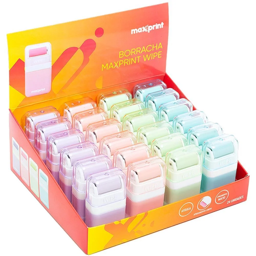 Borracha Colorida Wipe Tons Pastel Maxprint (Cx.c/24) - imagem 2