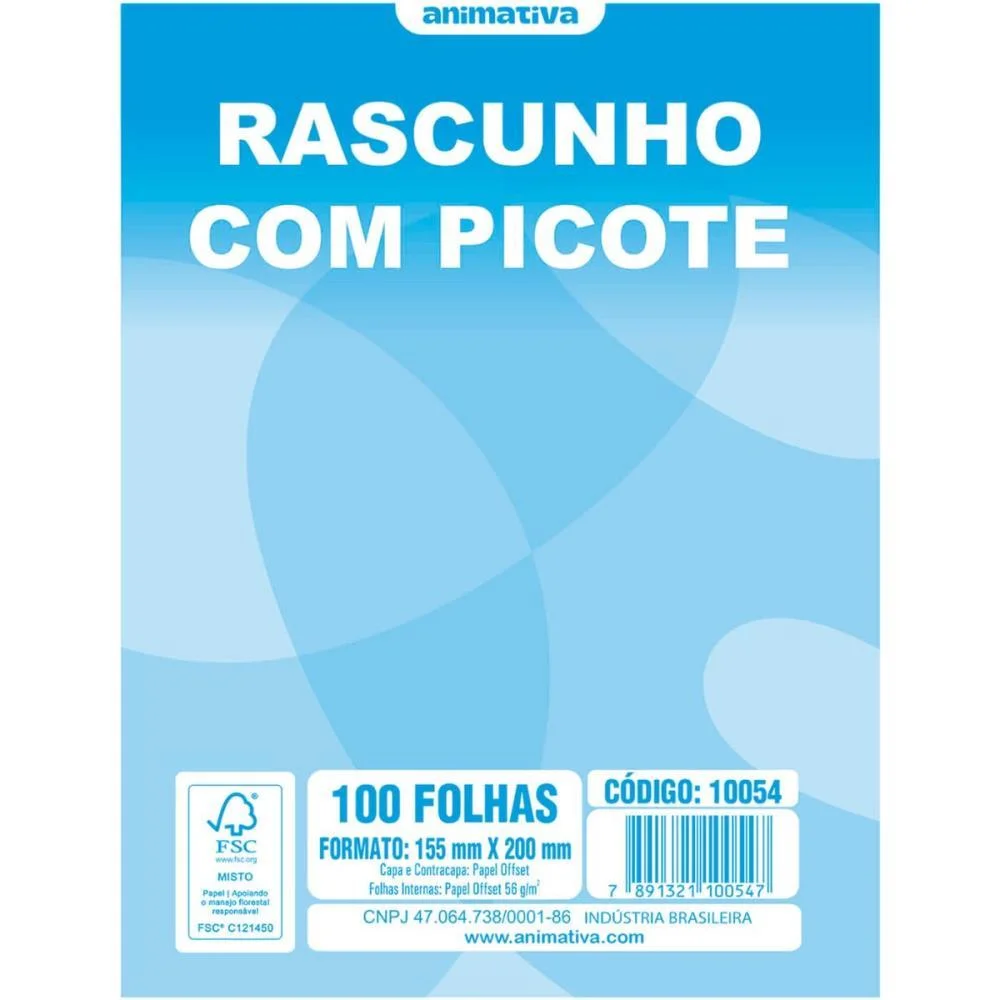 Bloco Para Rascunho C/Picote E Grampo 100F.160X225 Animativa (Pct.c/10) - imagem 2