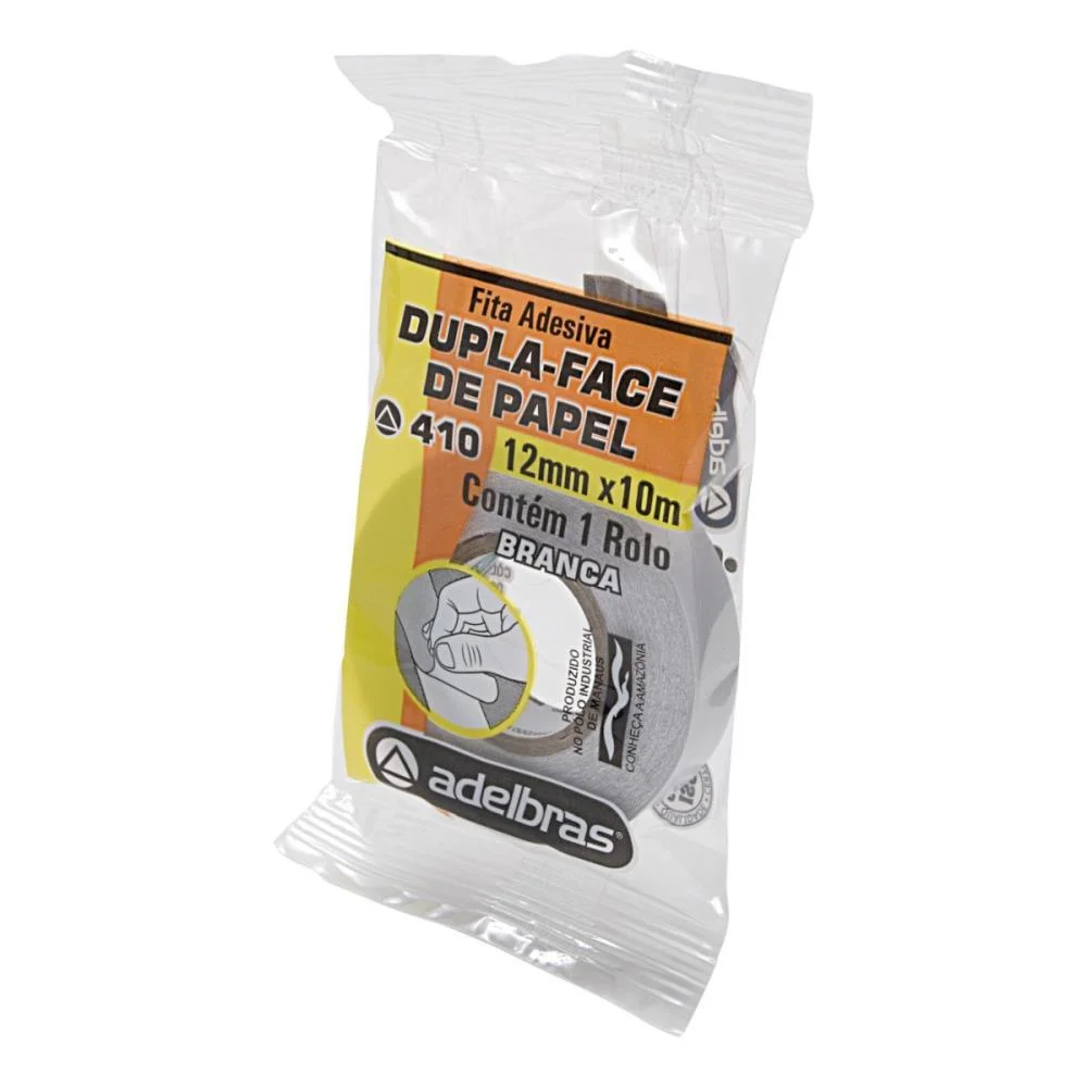 Fita Dupla Face Flow-Pack 12Mmx10Mts. Adelbras (Unidade) - imagem 2