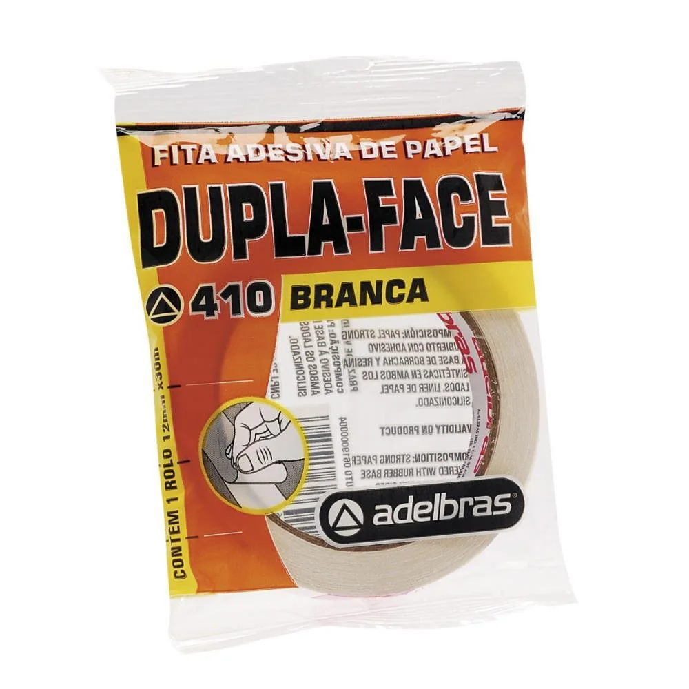 Fita Dupla Face Flow-Pack 12Mmx30Mts. Adelbras (Unidade) - imagem 3