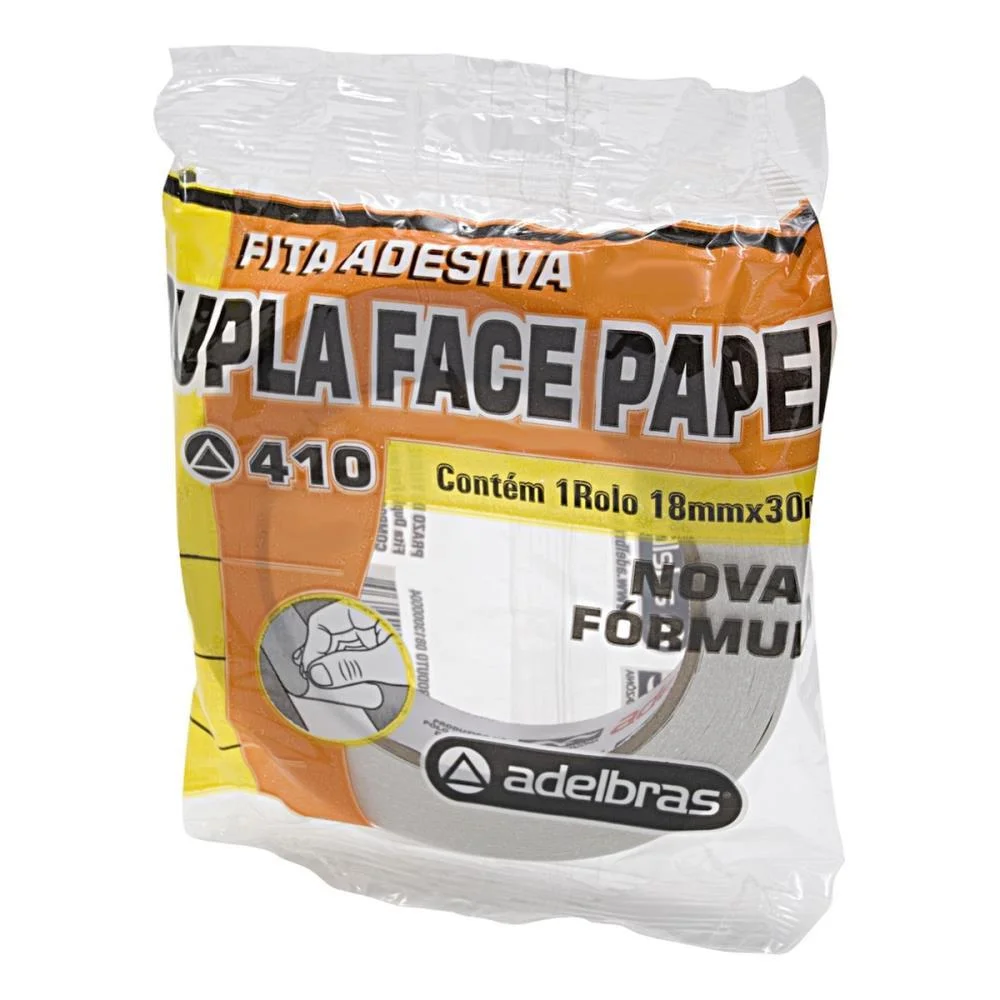Fita Dupla Face Flow-Pack 18Mmx30Mts. Adelbras (Unidade) - imagem 2