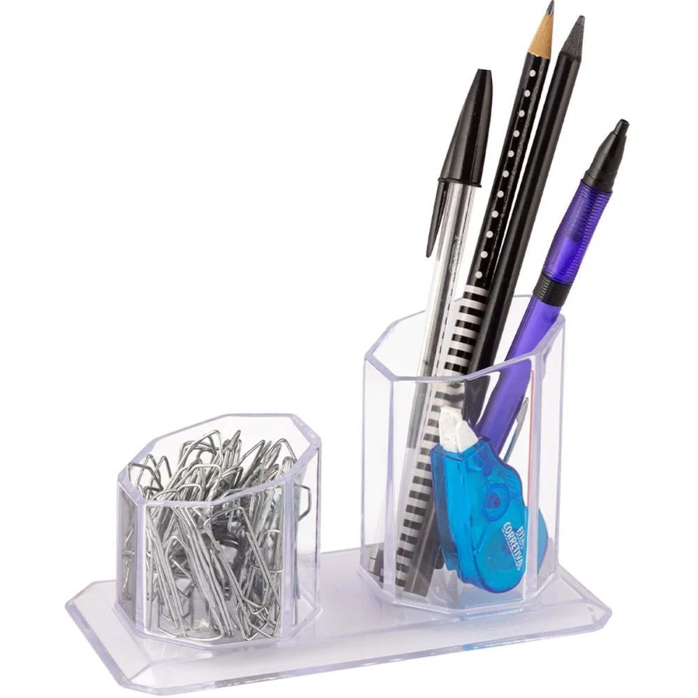 Acessorio Para Mesa Porta Caneta/Clips Cristal Maxcril (Unidade) - imagem 4