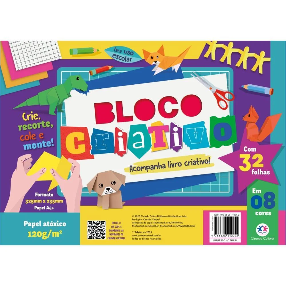 Bloco Para Educacao Artistica Criativo 325X235Mm 120G 8Cores Magic Kids (Unidade) - imagem 3