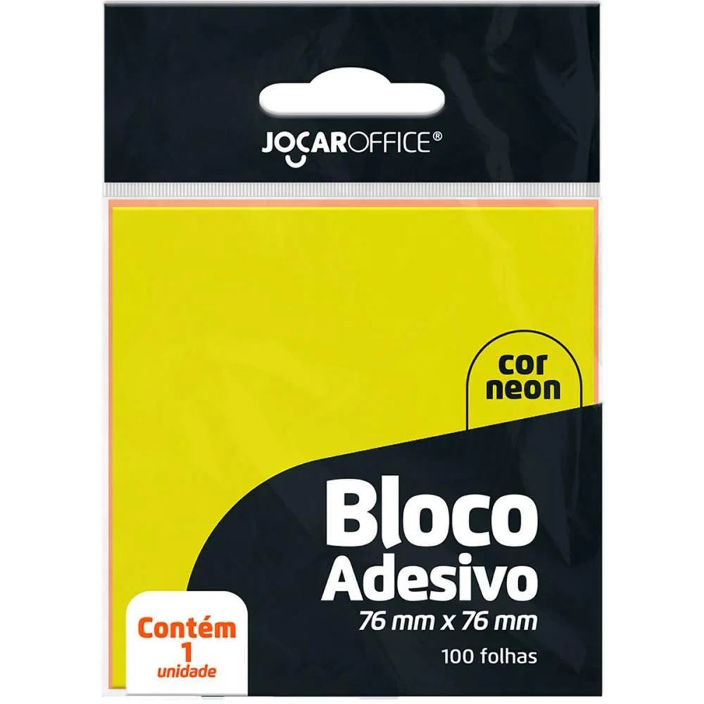 Bloco De Recado Autoadesivo Jocar Amar. Neon 76X76 100Fls. Leonora (Cx.c/12) - imagem 3