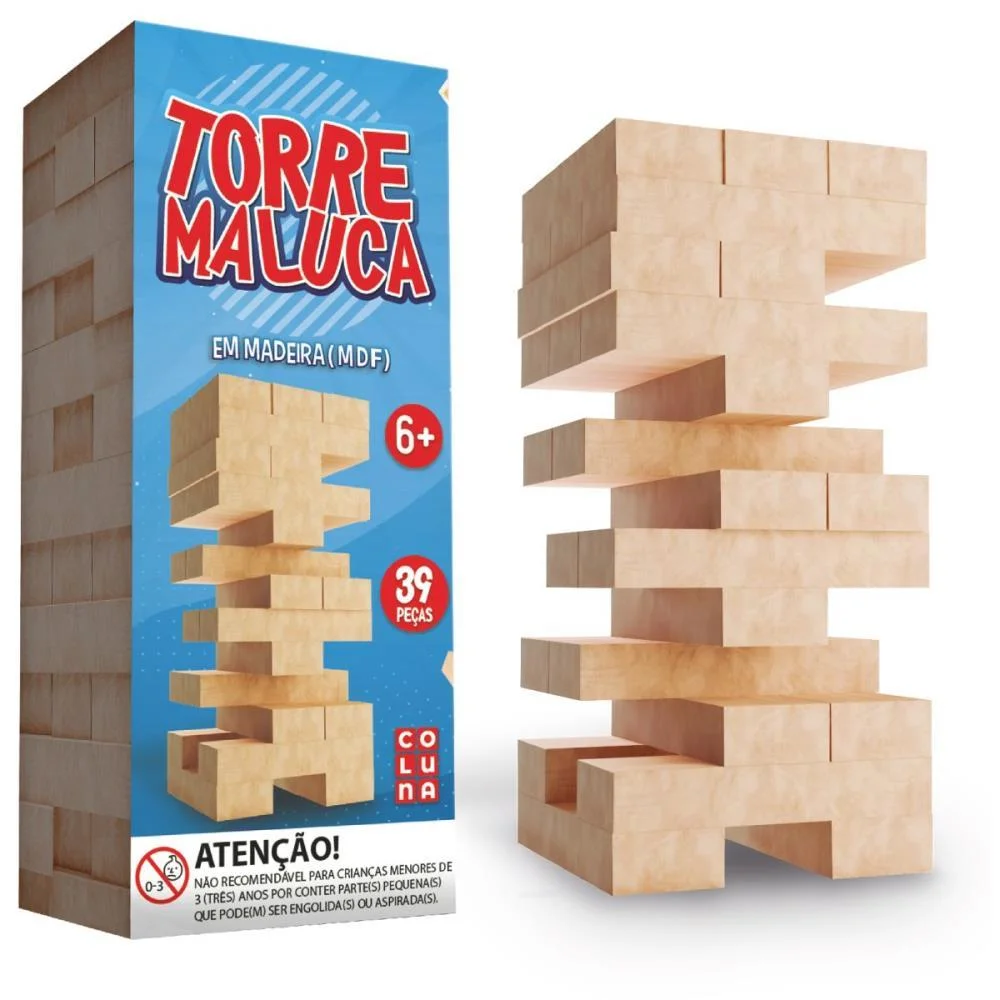 Jogo Diverso Torre Maluca 39Pcas Madeira Coluna (Unidade) - imagem 3