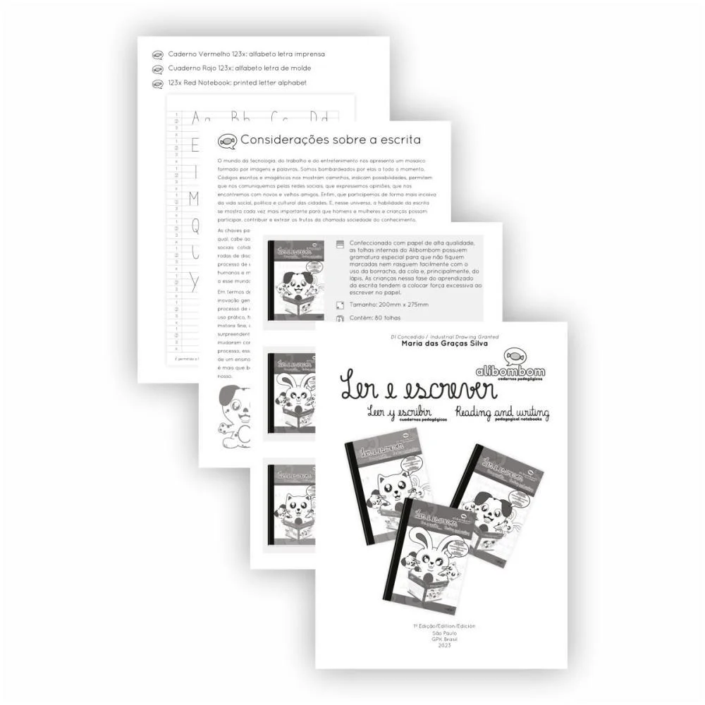 Caderno Caligrafia Capa Dura Alibombom Verm. Pauta 123X 72F Romitec (Pct.c/05) - imagem 5