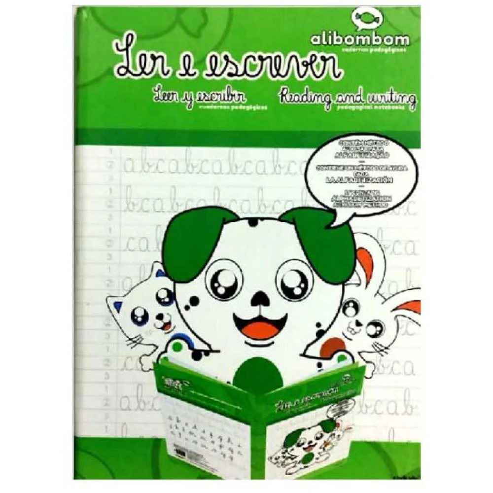 Caderno Caligrafia Capa Dura Alibombom Verde Pauta 123 72Fl Romitec (Pct.c/05) - imagem 2