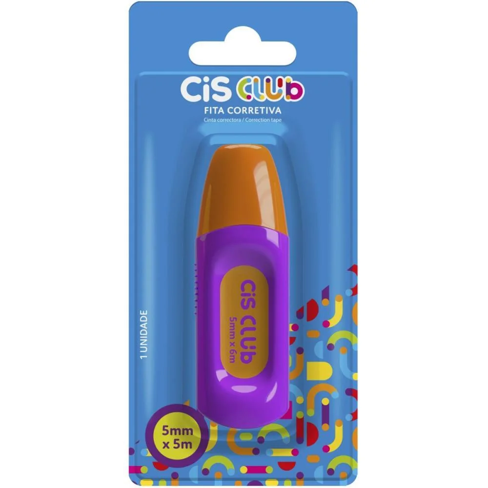 Corretivo Em Fita Cis Club 5Mmx5M Cores Sortidas Sertic (Dp.c/12) - imagem 6