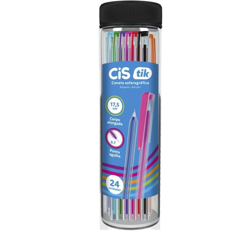 Caneta Esferografica Cis Tik 0.7Mm Cores Sortidas Sertic (Pote-24) - imagem 2