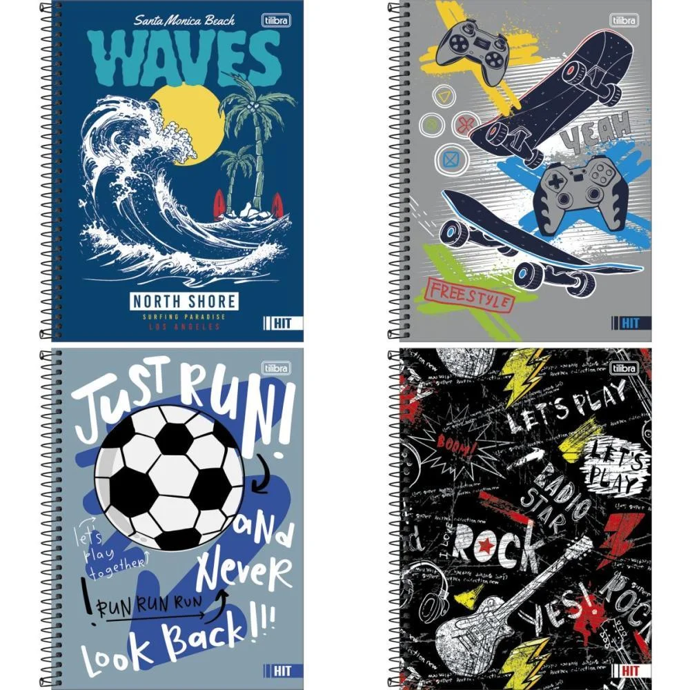 Caderno 01X1 Capa Dura Hit Masculino 80Fls 50G. Tilibra (Pct.c/04) - imagem 3