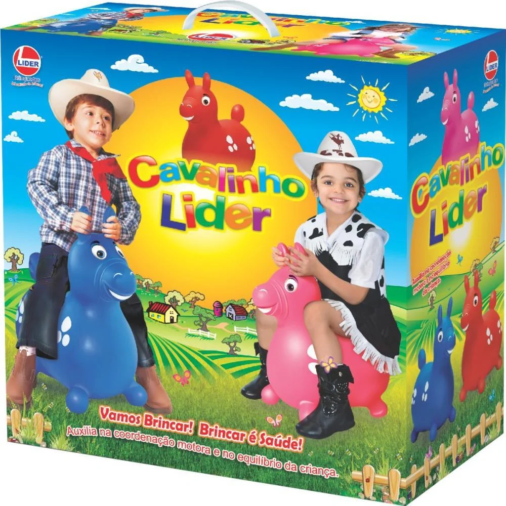 Cavalinho Infantil Vinil Rosa 52X51Cm Lider - imagem 4