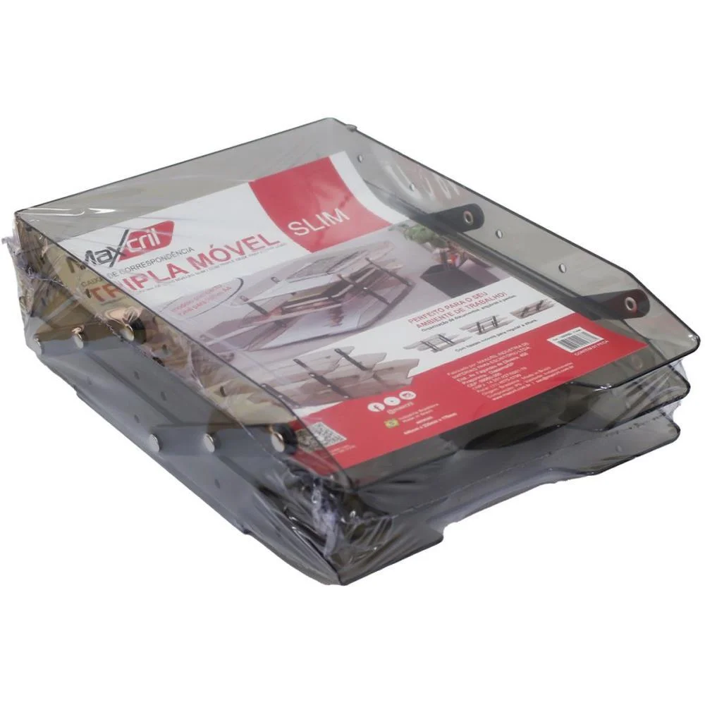 Caixa Correspondencia Tripla Slim Movel Fume Selada Maxcril (Unidade) - imagem 7