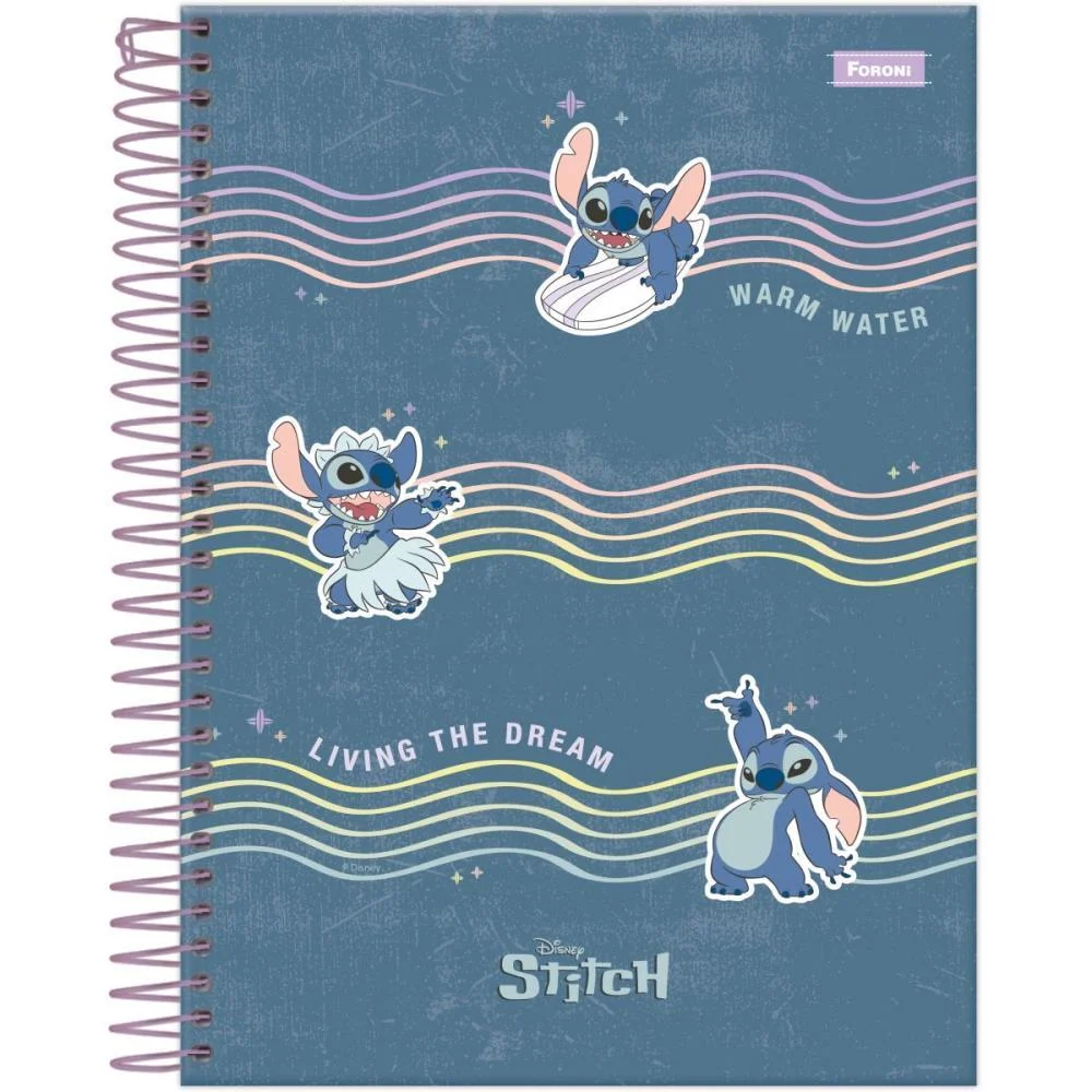 Caderno 01X1 Cp.dura Colegial Stitch 80F Foroni (Pct.c/04) - imagem 4