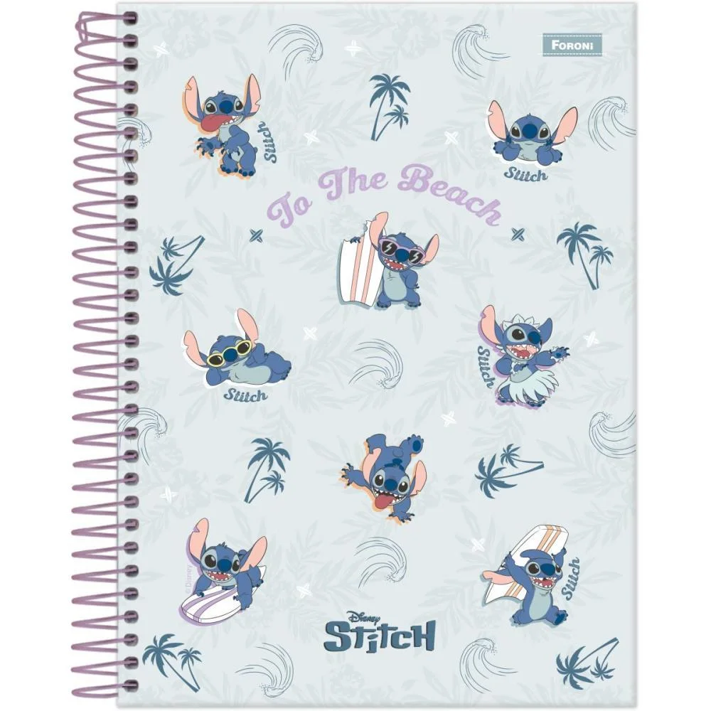 Caderno 01X1 Cp.dura Colegial Stitch 80F Foroni (Pct.c/04) - imagem 6