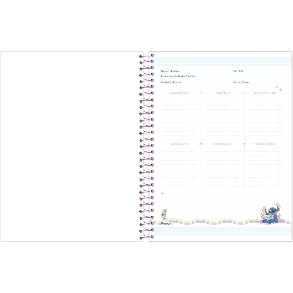 Caderno 01X1 Cp.dura Colegial Stitch 80F Foroni (Pct.c/04) - imagem 9