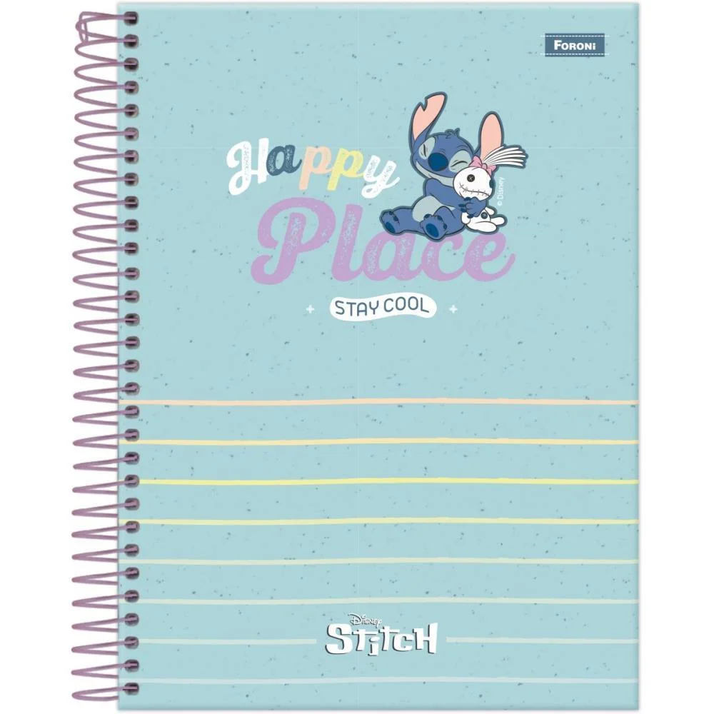 Caderno 10X1 Cp.dura Colegial Stitch 160F Foroni (Pct.c/04) - imagem 4