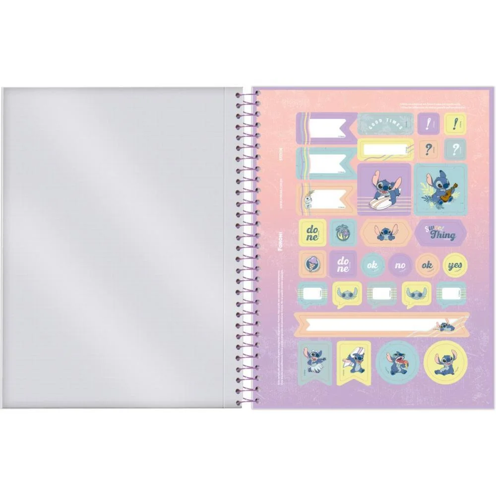 Caderno 10X1 Cp.dura Colegial Stitch 160F Foroni (Pct.c/04) - imagem 7