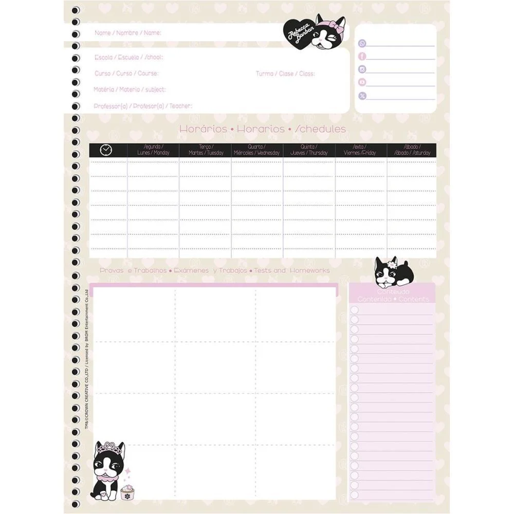 Caderno 10X1 Capa Dura Rebeca Bonbon 160F Animativa (Pct.c/04) - imagem 5