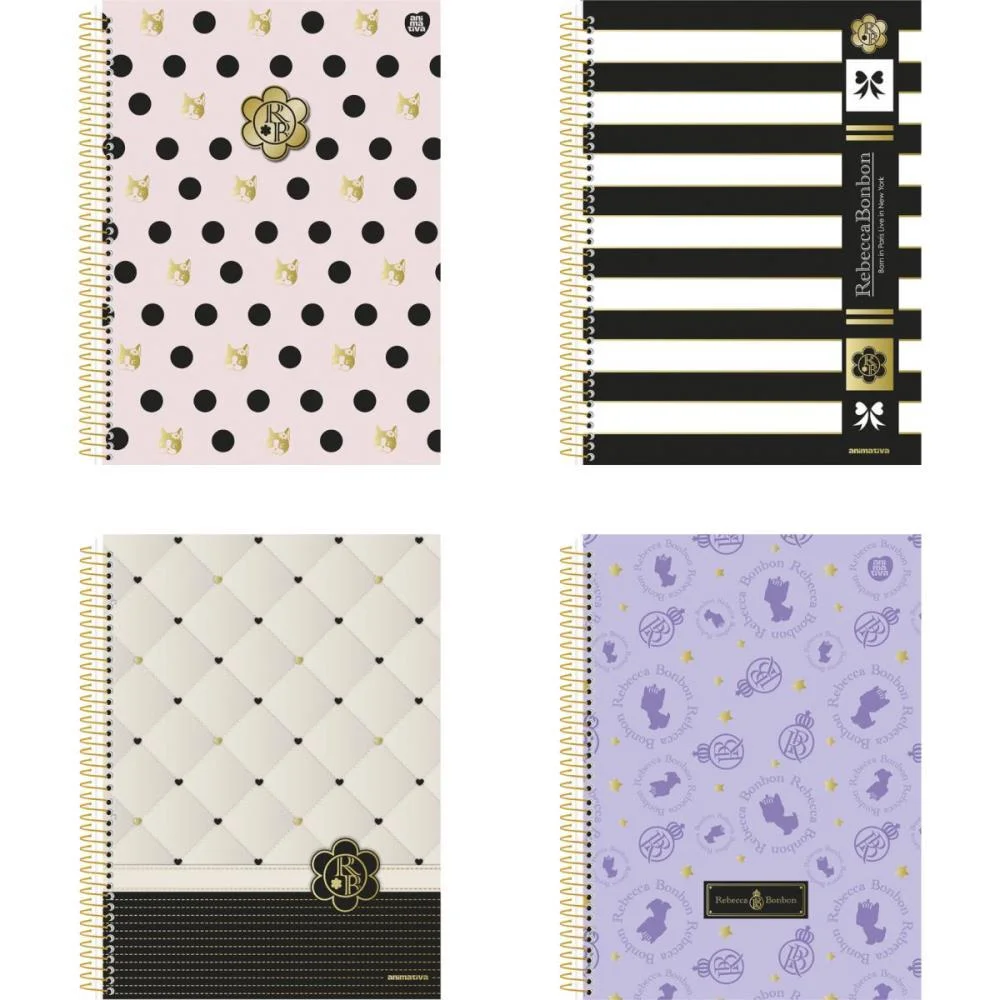Caderno 10X1 Capa Dura Rebeca Bonbon 160F Animativa (Pct.c/04) - imagem 6