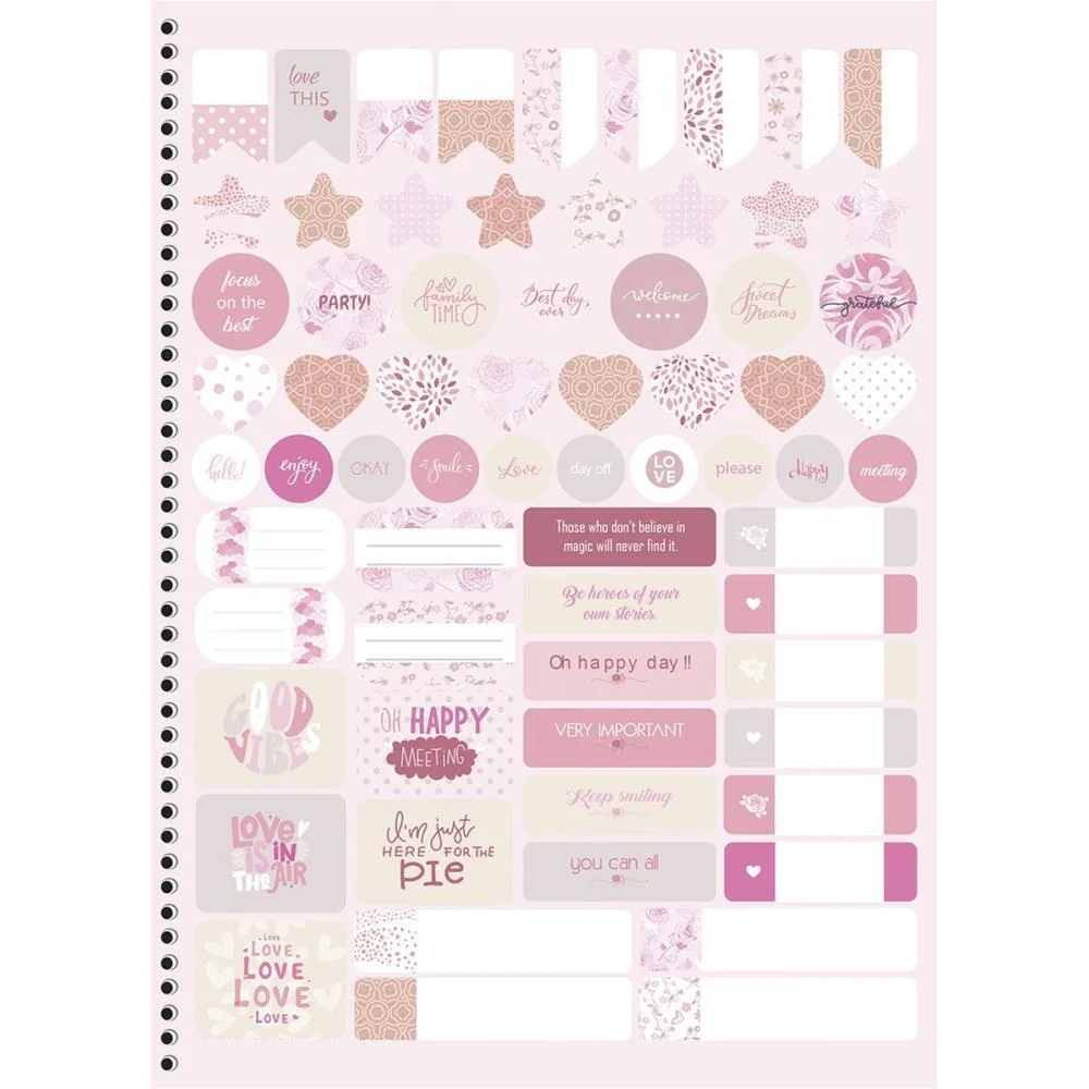 Caderno 15X1 Capa Dura Rosa Rose 240F Animativa (Pct.c/02) - imagem 4