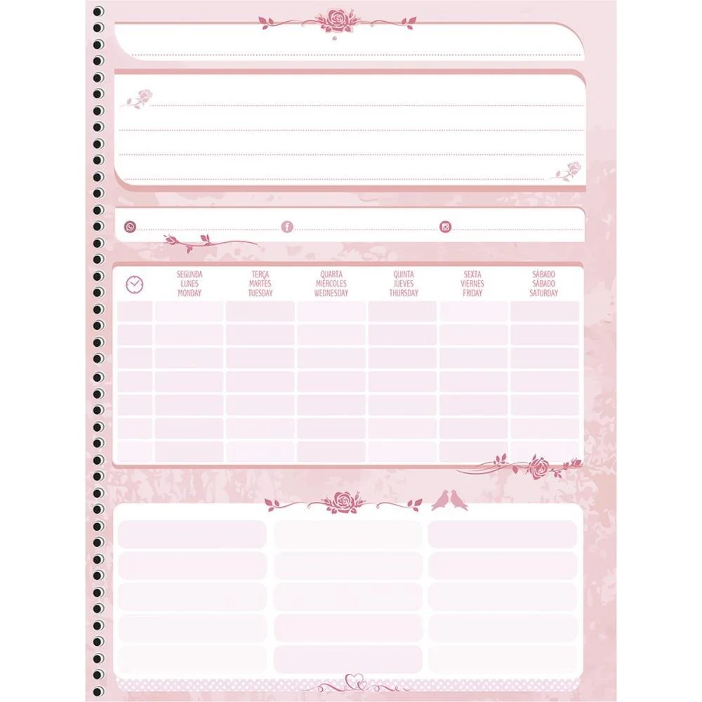 Caderno 15X1 Capa Dura Rosa Rose 240F Animativa (Pct.c/02) - imagem 6