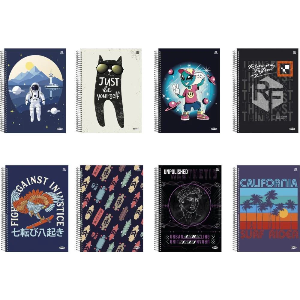 Caderno 12X1 Capa Dura Bom D+ Masculino 192F Animativa (Pct.c/04) - imagem 2
